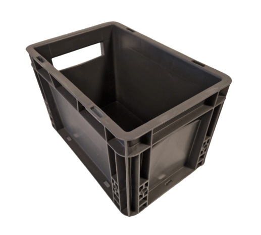 Emtrade (Nieuw) Stapelbak, 300x200x19 mm, euronorm, donkergrijs pp, nieuw