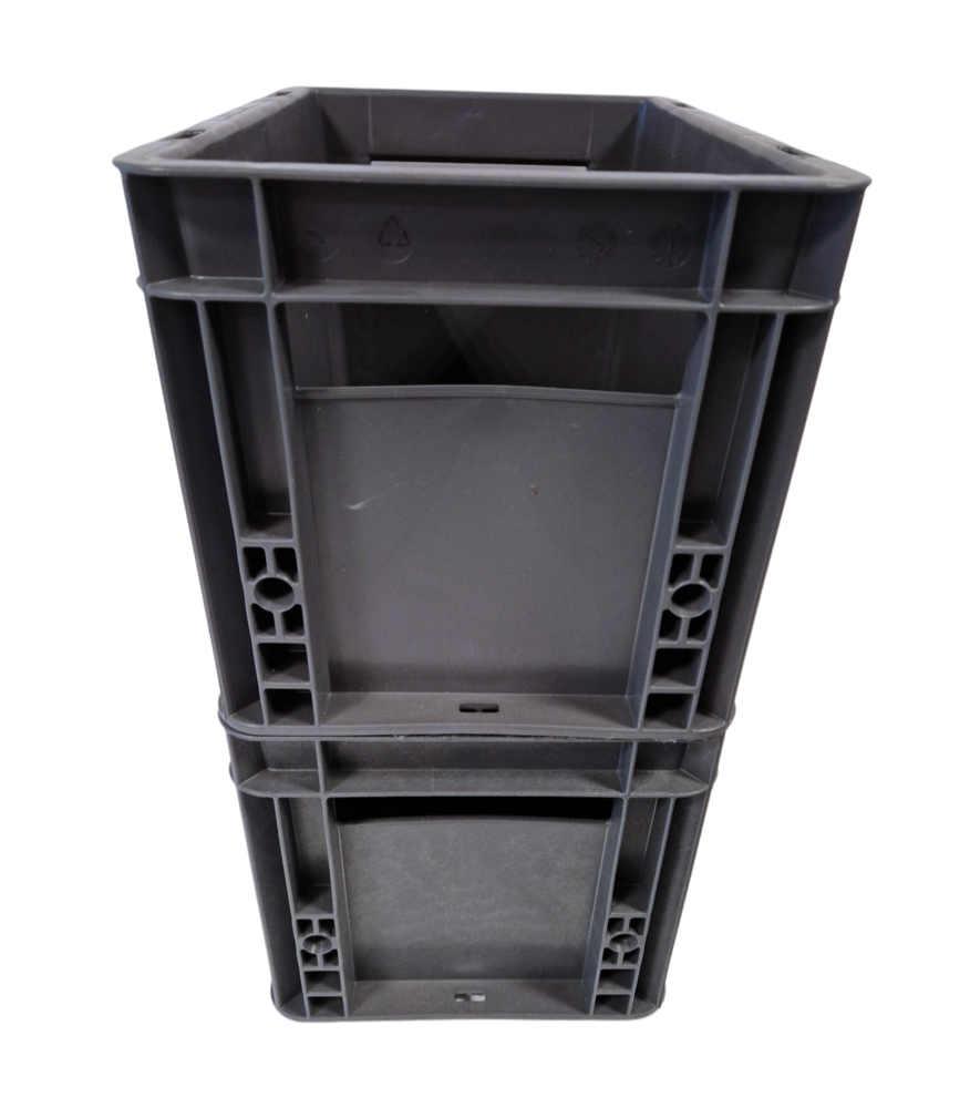 Emtrade (Nieuw) Stapelbak, 300x200x19 mm, euronorm, donkergrijs pp, nieuw