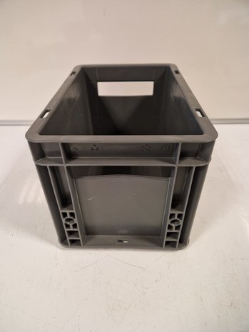 Emtrade (Nieuw) 30x20x19 kunststof bak, donker grijs, PP, gesloten, vlakke bodem, nieuw