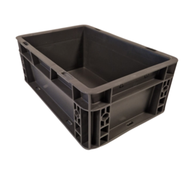 Emtrade (Nieuw) Stapelbak 30x20x12  donker grijs, PP, gesloten, vlakke bodem, nieuw