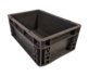Stapelbak 30x20x12  donker grijs, PP, gesloten, vlakke bodem, nieuw Stapelbak 30x20x12  donker grijs, PP, gesloten, vlakke bodem, nieuw