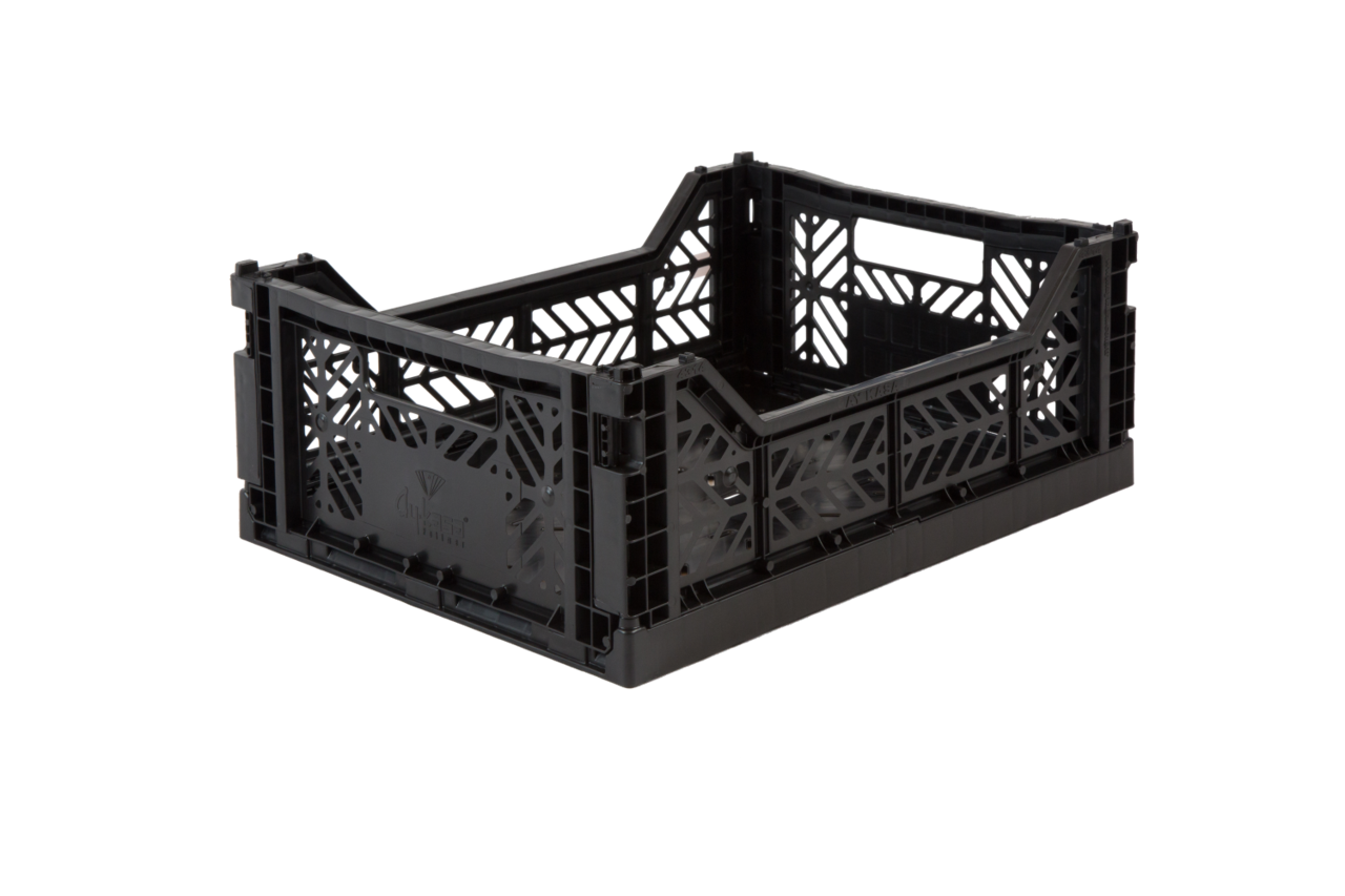 AyKasa Vouwkrat, 400x300x140 mm, euronorm, zwart kunststof, nieuw