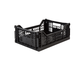 AyKasa Vouwkrat, 400x300x140 mm, euronorm, zwart kunststof, nieuw