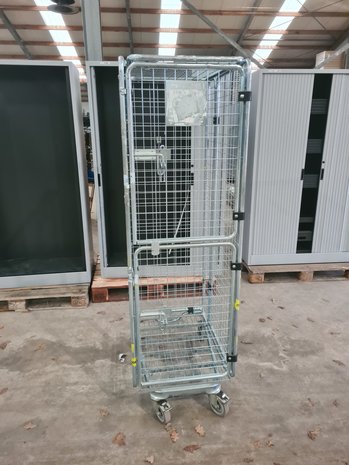 Emtrade Wanzl rolcontainer 5-heks met nestbare A-frame bodem, gebruikt Emtrade Wanzl rolcontainer 5-heks met nestbare A-frame bodem, gebruikt