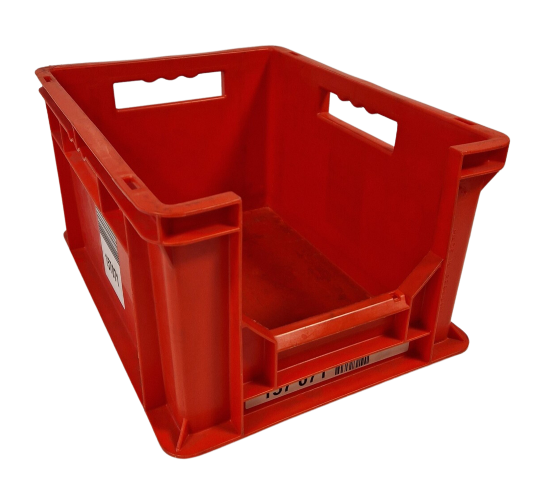 SSI Schäfer Magazijn/grijpbak 400x300x220 stapelbaar, rood, stevig, met handvaten, gebruikt SSI Schäfer Magazijn/grijpbak 400x300x220 stapelbaar, rood, stevig, met handvaten, gebruikt