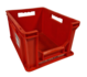 Magazijnbak, 400x300x220 mm, euronorm, rood kunststof, gebruikt