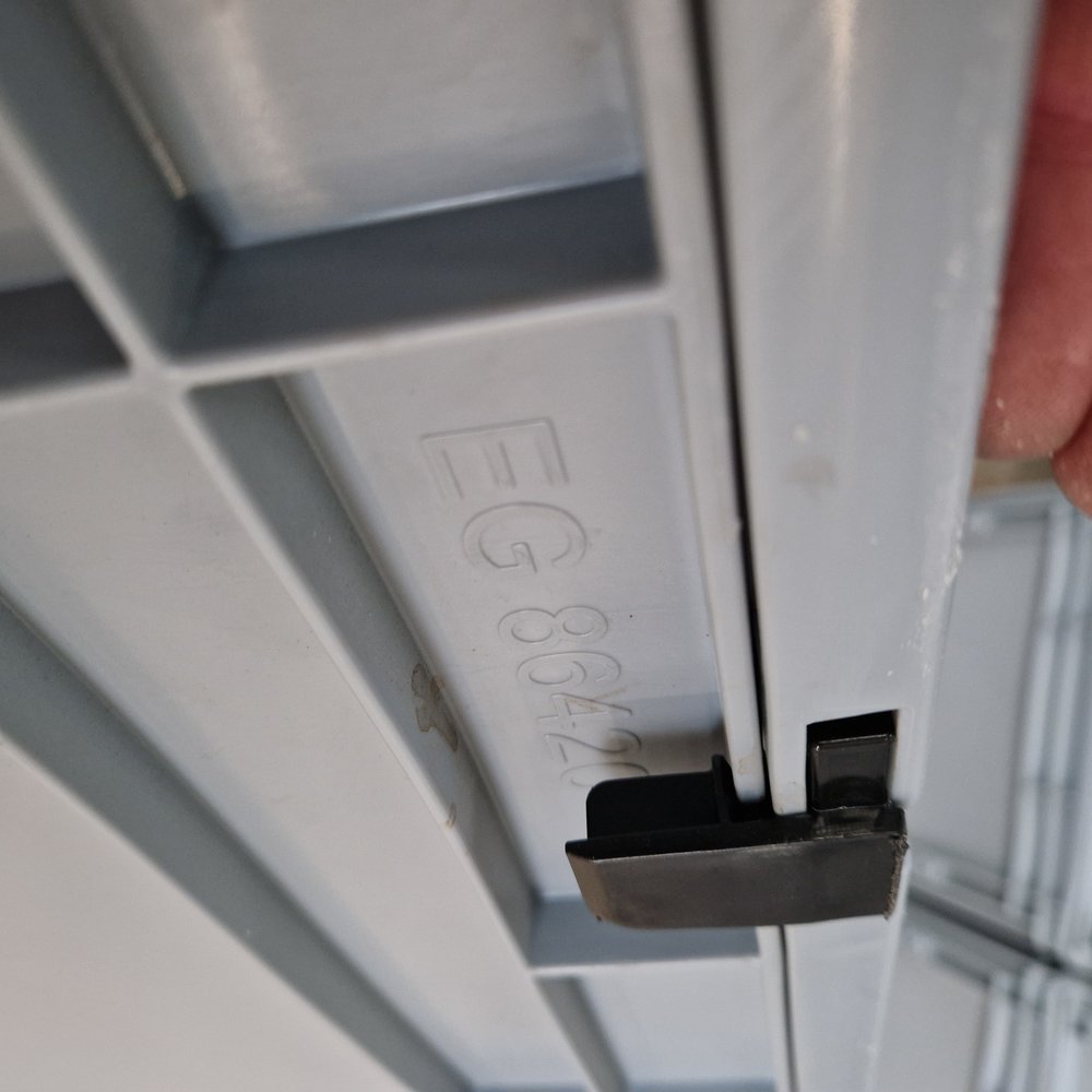 Emtrade Stapelbak met deksel, 800x600x420 mm, euronorm, grijs kunststof, gebruikt