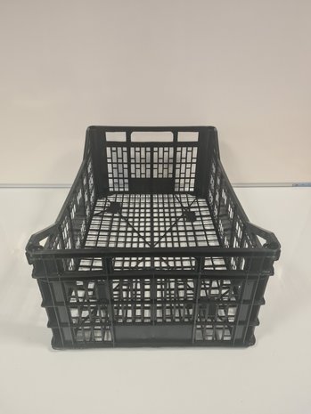 Emtrade 60x40x17 lichtgewicht krat, zwart, PP, geperforeerd, gebruikt Emtrade 60x40x17 lichtgewicht krat, zwart, PP, geperforeerd, gebruikt