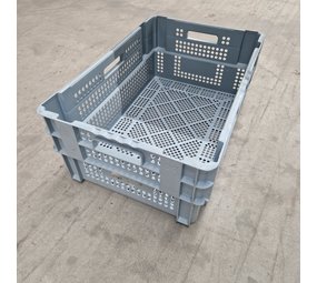 Dexion Nestbare stapelkrat 60x40x24 cm grijs 47l, gebruikt