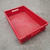 SSI SchÃ¤fer Stapelbak, 600x400x120 mm, euronorm, rood hdpe, gebruikt