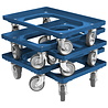 Emtrade (Nieuw) Dolly 60x40x15 blauw met 4 rubberen zwenkwielen, nieuw