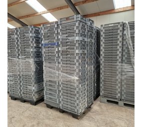 Didak Nestbare stapelkrat geperforeerd 60x40x9cm grijs 16l, gebruikt