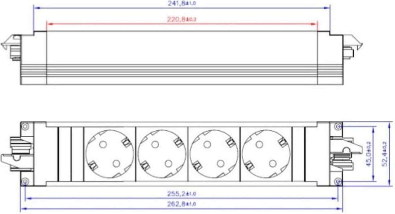 Bachmann Bachmann 336.604 4-voudig stekkerdoosmodule zonder schakelaar zwart