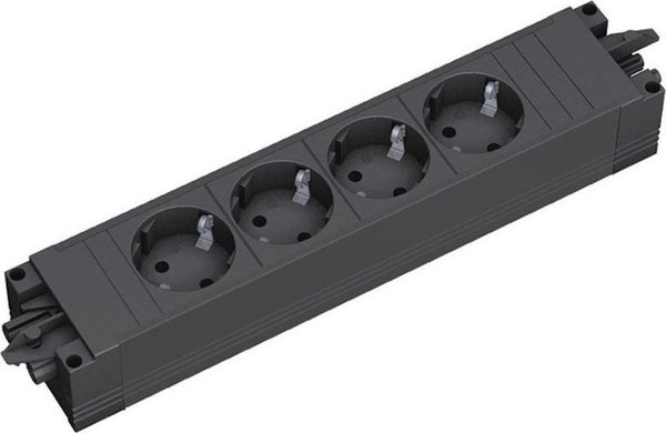 Bachmann Bachmann 336.604 4-voudig stekkerdoosmodule zonder schakelaar zwart