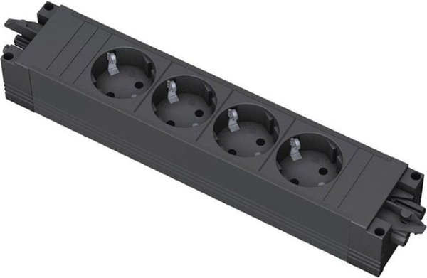 Bachmann Bachmann 336.604 4-voudig stekkerdoosmodule zonder schakelaar zwart