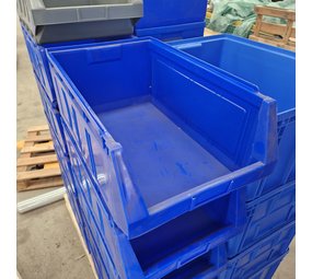 Mobil Plastic Magazijnbak, 580x360x250 mm, blauw kunststof, gebruikt