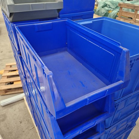 Mobil Plastic Magazijnbak, 580x360x250 mm, blauw kunststof, gebruikt