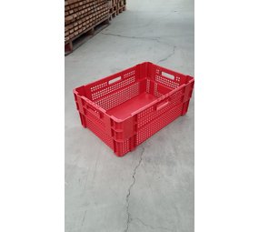 Didak Nestbare stapelkrat 60x40x24 cm rood gesloten bodem 47l, gebruikt Didak Nestbare stapelkrat 60x40x24 cm rood gesloten bodem 47l, gebruikt
