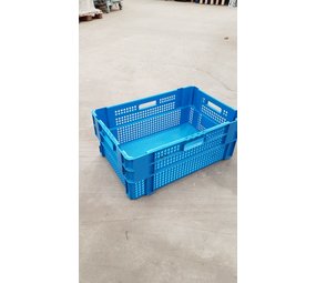 Didak Nestbare stapelkrat 60x40x24 cm blauw gesloten bodem 47l, gebruikt Didak Nestbare stapelkrat 60x40x24 cm blauw gesloten bodem 47l, gebruikt