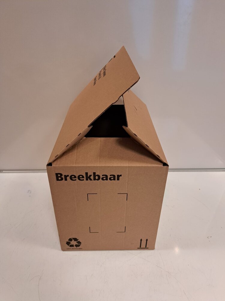 Verzenddoos 394x295x324 mm enkelgolf karton bruin met enkele plakstrip fefco 0701 nieuw