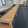 Werktafel 200x60xH90 grijs frame, houten blad, gebruikt Werktafel 200x60xH90 grijs frame, houten blad, gebruikt
