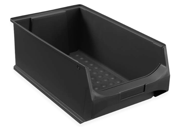 Embox Magazijnbak, 500x300x200 mm, zwart kunststof, nieuw