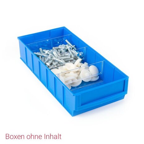 Emtrade Magazijnbak, 300x183x81 mm, blauw kunststof, nieuw