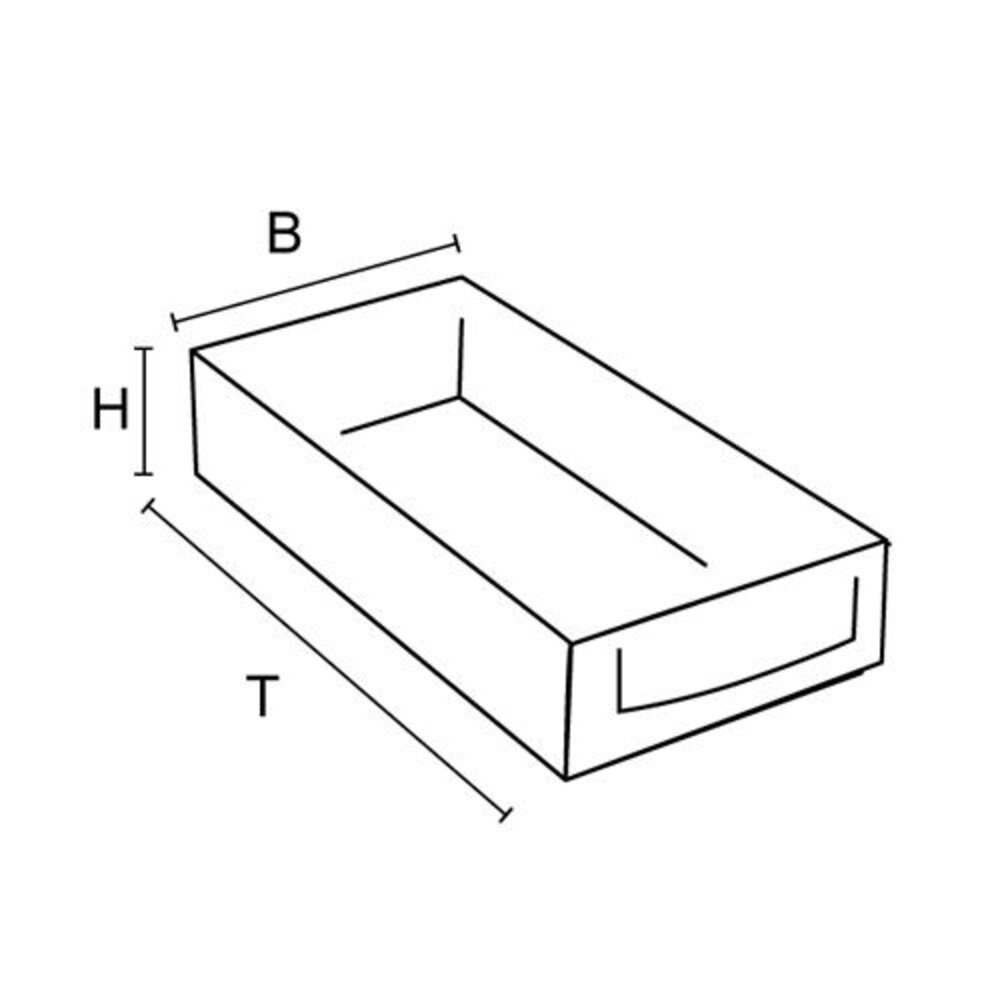 Magazijnbak Kunststof 300x183x81 mm met etikethouder stapelbaar, rood