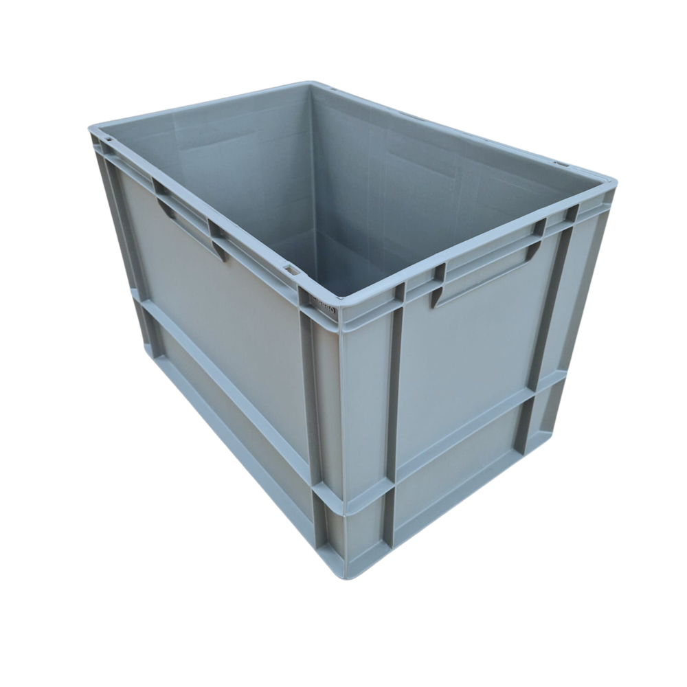 Emtrade (Nieuw) Stapelbak, 600x400x400 mm, euronorm, grijs kunststof, nieuw