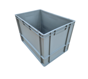 Emtrade Stapelbak euronorm 600x400x400mm gesloten, lichtgrijs, nieuw Emtrade Stapelbak euronorm 600x400x400mm gesloten, lichtgrijs, nieuw