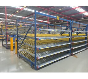 Flowrack Doorrolstelling flowrack D2400xB2800xH2500 mm vrijstaand verrijdbaar, gebruikt Flowrack Doorrolstelling flowrack D2400xB2800xH2500 mm vrijstaand verrijdbaar, gebruikt