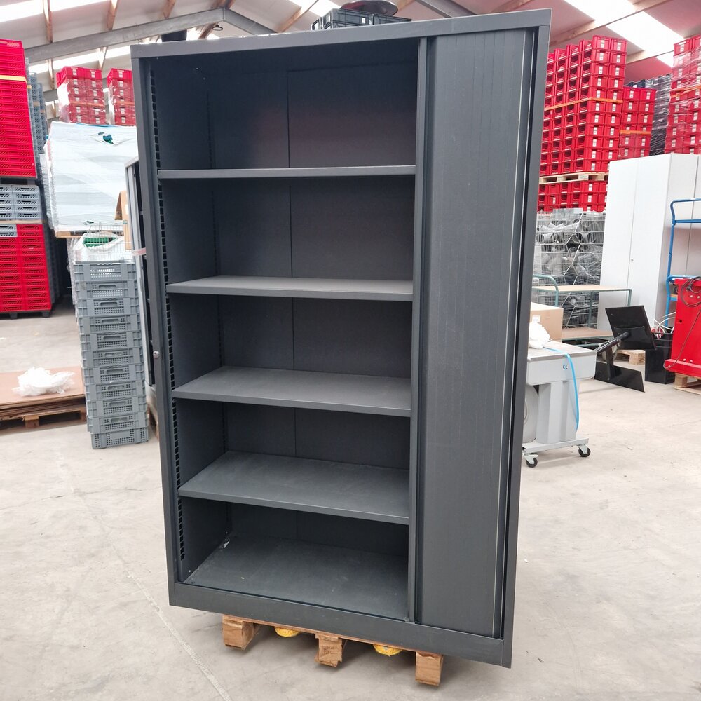 RB Roldeurkast 120x45x195 cm, antraciet, gebruikt