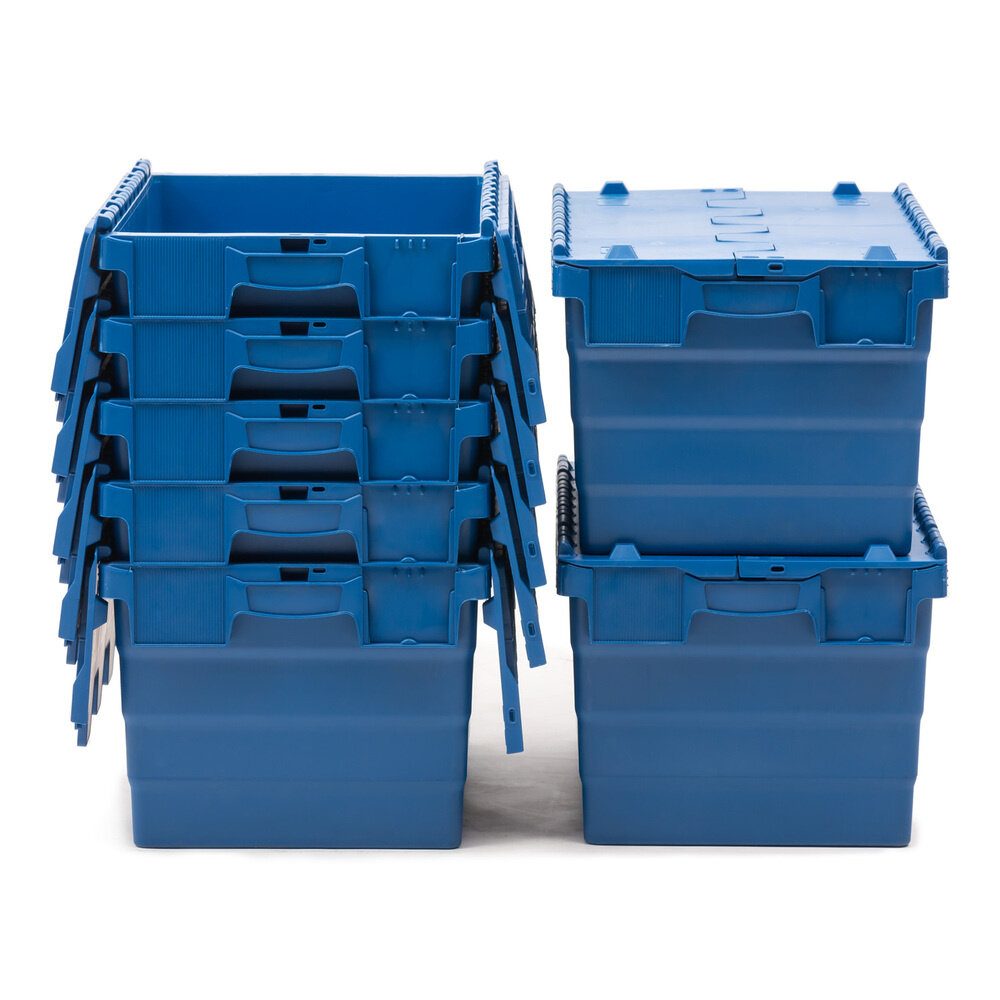 Distributiebak, 600x400x320 mm, euronorm, blauw kunststof, nieuw