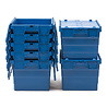 Distributiebak, 600x400x320 mm, euronorm, blauw kunststof, nieuw