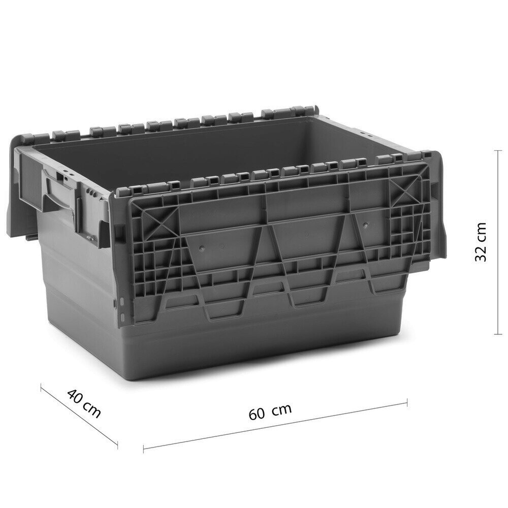Distributiebak 600x400x320 mm Nestbaar Stapelbaar Grijs, Nieuw Distributiebak 600x400x320 mm Nestbaar Stapelbaar Grijs, Nieuw