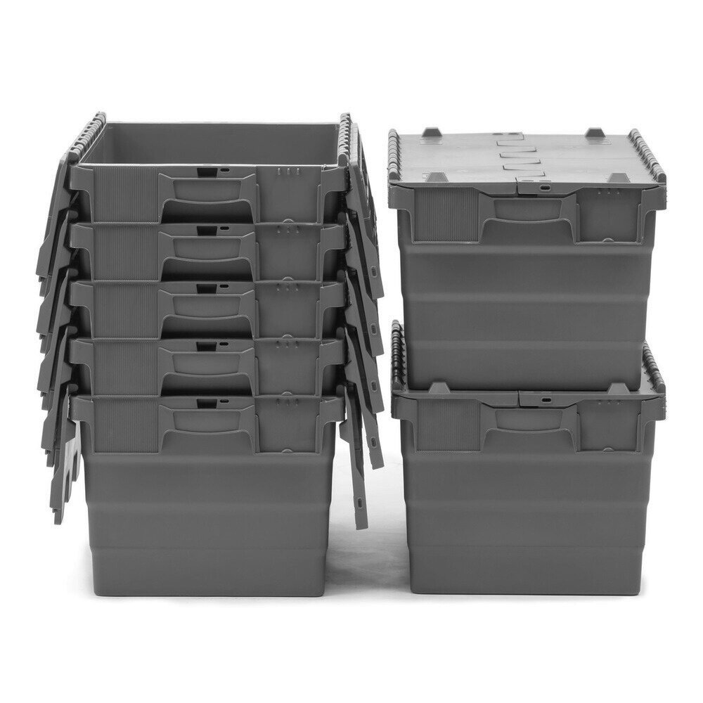 Distributiebak, 600x400x320 mm, euronorm, grijs kunststof, nieuw