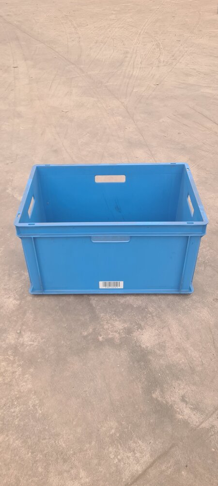 Emtrade Stapelbak, 600x400x320 mm, euronorm, blauw pp, gebruikt