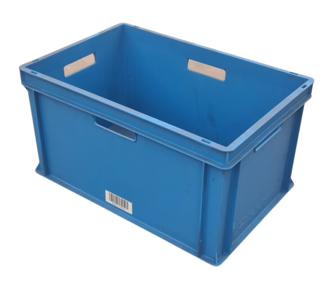 Emtrade Stapelbak, 600x400x320 mm, euronorm, blauw pp, gebruikt