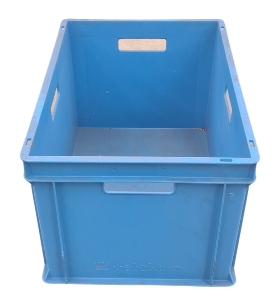 Emtrade Stapelbak, 600x400x320 mm, euronorm, blauw pp, gebruikt