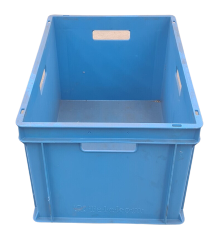 Emtrade Stapelbak, 600x400x320 mm, euronorm, blauw pp, gebruikt