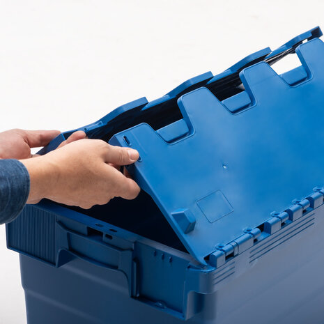 Emtrade Distributiebak 600x400x250 mm 45L Nestbaar Stapelbaar Blauw, Nieuw