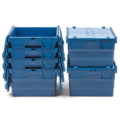 Emtrade Distributiebak 600x400x250 mm 45L Nestbaar Stapelbaar Blauw, Nieuw