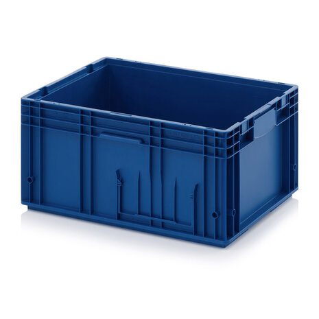 Stapelbak, 600x400x280 mm, euronorm, blauw kunststof, gebruikt