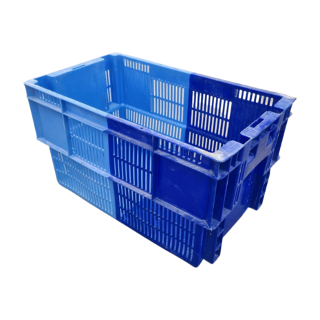 Allibert Nestbare stapelkrat geperforeerd 500x300x280cm blauw, gebruikt Allibert Nestbare stapelkrat geperforeerd 500x300x280cm blauw, gebruikt