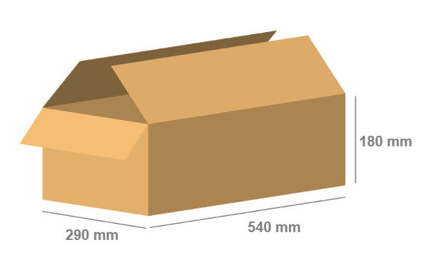 Emtrade Vouwdoos 540x290x180 mm Enkelgolf+Minigolf Karton Bruin FEFCO 0201 Nieuw Emtrade Vouwdoos 540x290x180 mm Enkelgolf+Minigolf Karton Bruin FEFCO 0201 Nieuw