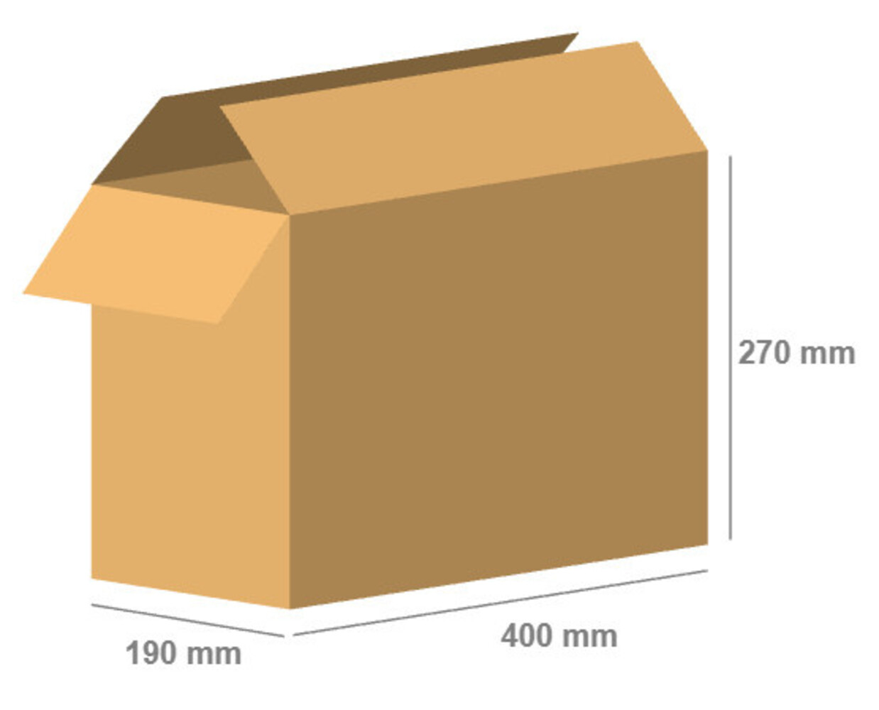Emtrade Vouwdozen 400x190x270 mm enkelgolf karton nieuw Emtrade Vouwdozen 400x190x270 mm enkelgolf karton nieuw