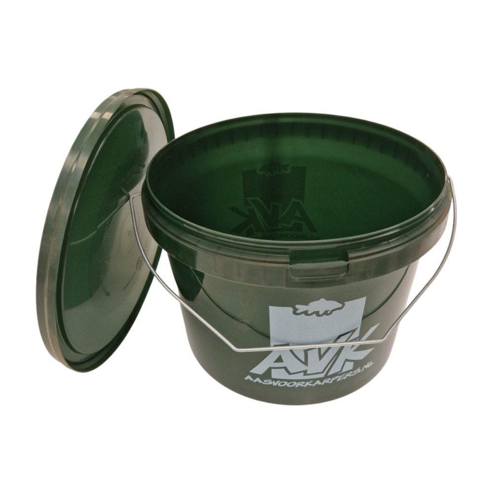 5.8 liter emmer met deksel, donkergroen, met opdruk, nieuw 5.8 liter emmer met deksel, donkergroen, met opdruk, nieuw