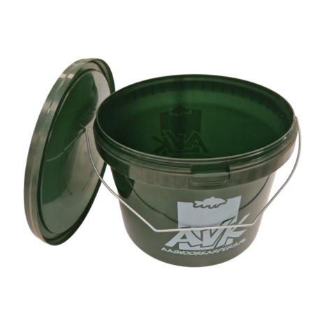 5.8 liter emmer met deksel, donkergroen, met opdruk, nieuw 5.8 liter emmer met deksel, donkergroen, met opdruk, nieuw