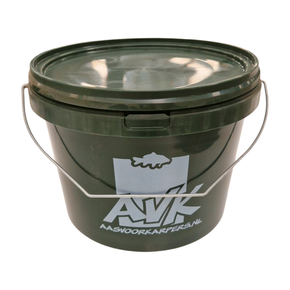 5.8 liter emmer met deksel, donkergroen, met opdruk, nieuw 5.8 liter emmer met deksel, donkergroen, met opdruk, nieuw