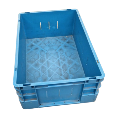 Silverline Stapelbak, 600x400x220 mm, euronorm, blauw kunststof, gebruikt
